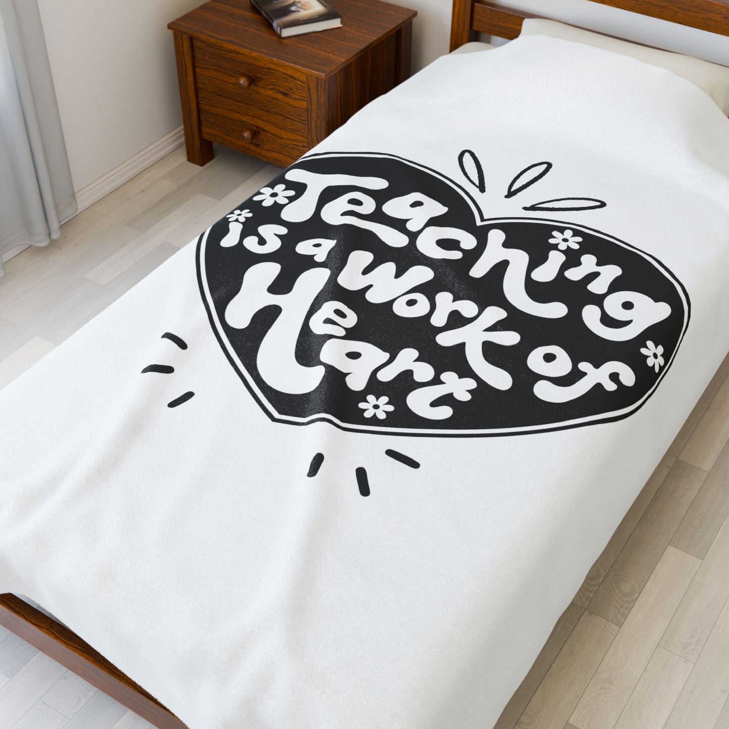 Cozy Teacher's Plush Blanket - Teaching is a Work of Heart, Warm Gift for Educators, Classroom Decor, Teacher Appreciation, Home Comfort