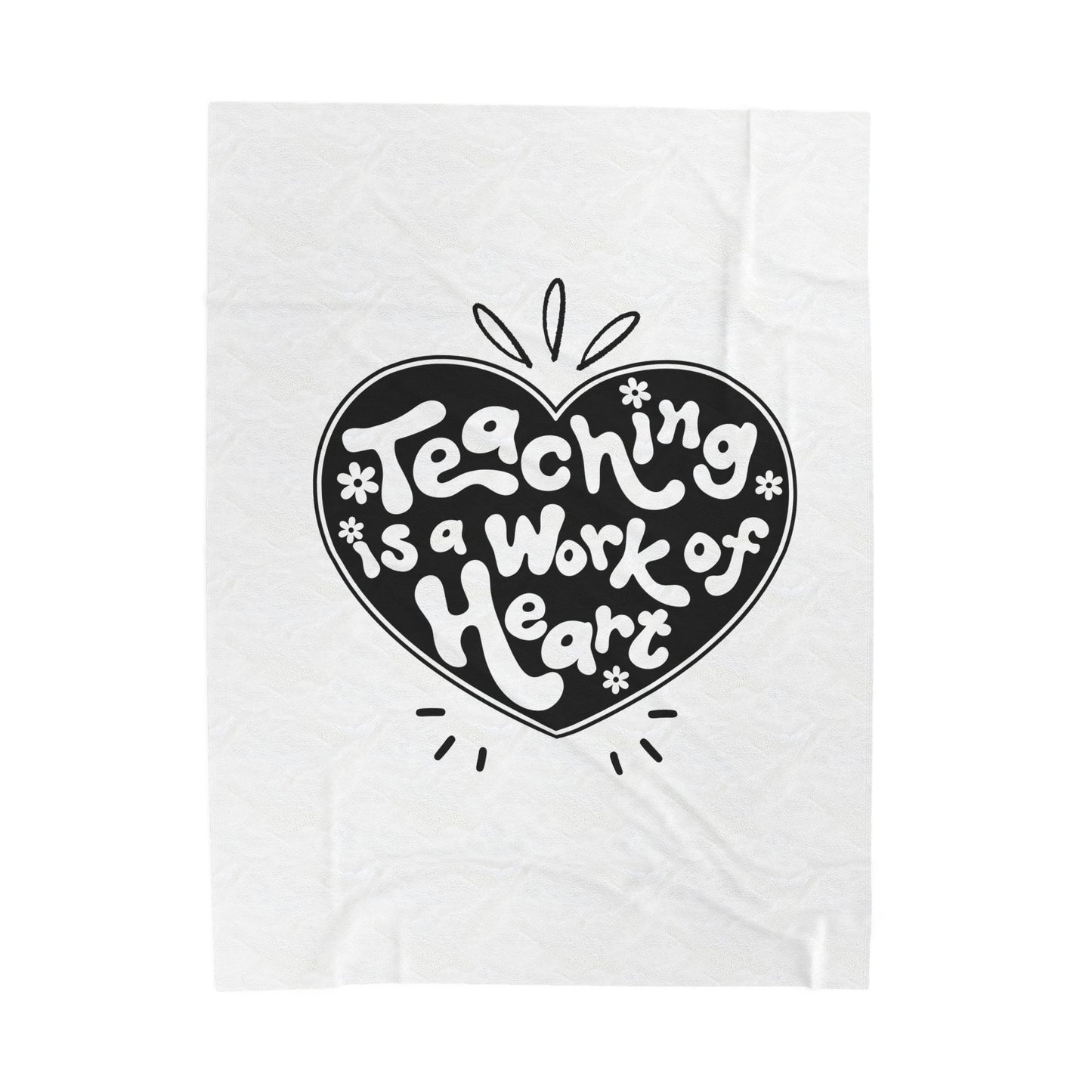 Cozy Teacher's Plush Blanket - Teaching is a Work of Heart, Warm Gift for Educators, Classroom Decor, Teacher Appreciation, Home Comfort