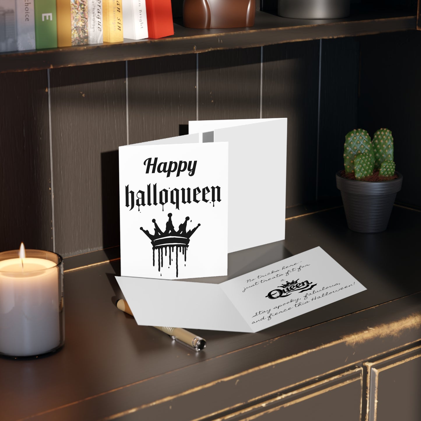 Halloween Greeting Cards Set - Happy Halloqueen, Spooky Cards, Unique Greetings