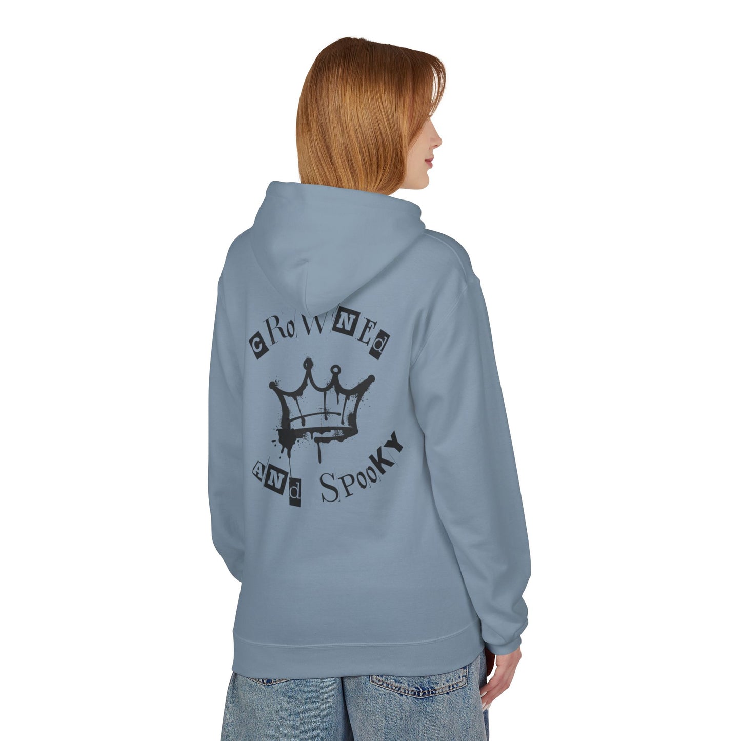 Spooky Crown Graphic Hoodie - Unisex Midweight Fleece Sweatshirt, Halloween Apparel, Casual Outfit, Gift for Her/Him, Cozy Wear