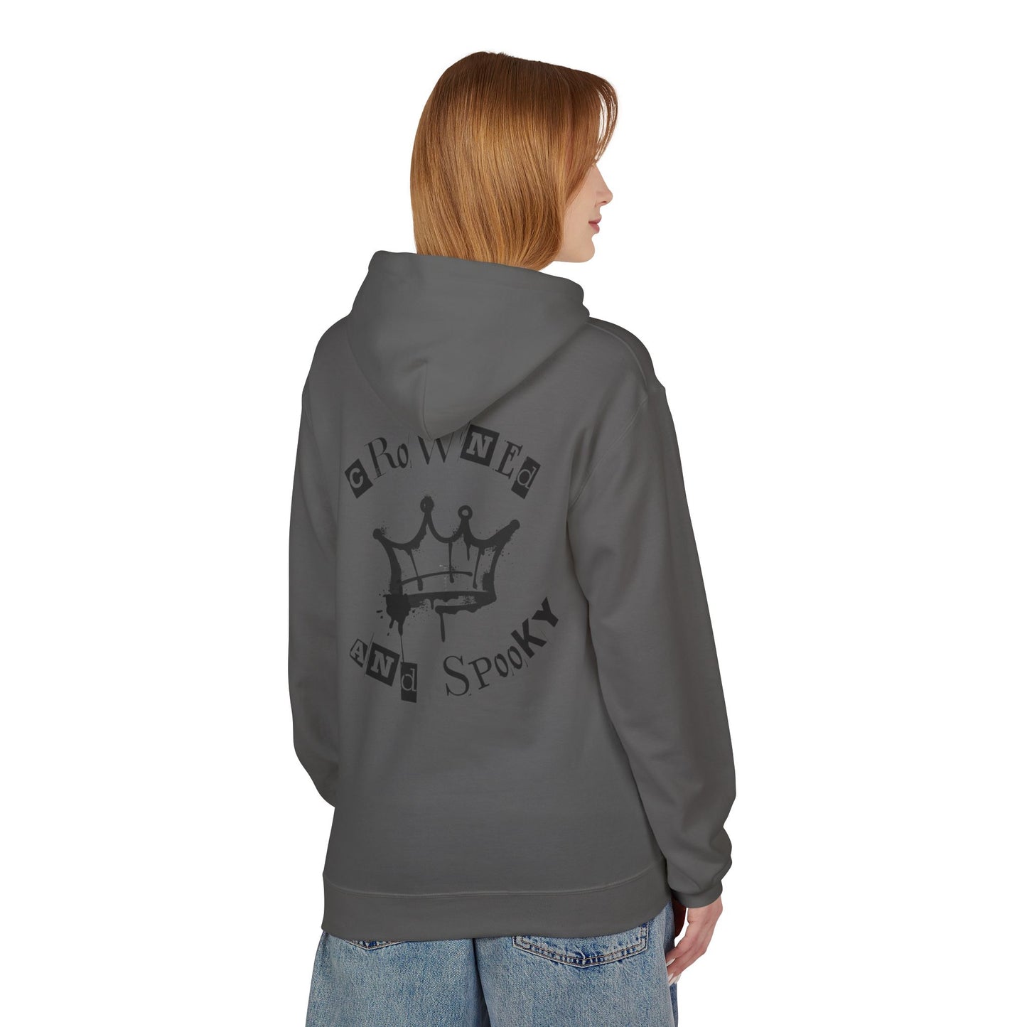 Spooky Crown Graphic Hoodie - Unisex Midweight Fleece Sweatshirt, Halloween Apparel, Casual Outfit, Gift for Her/Him, Cozy Wear