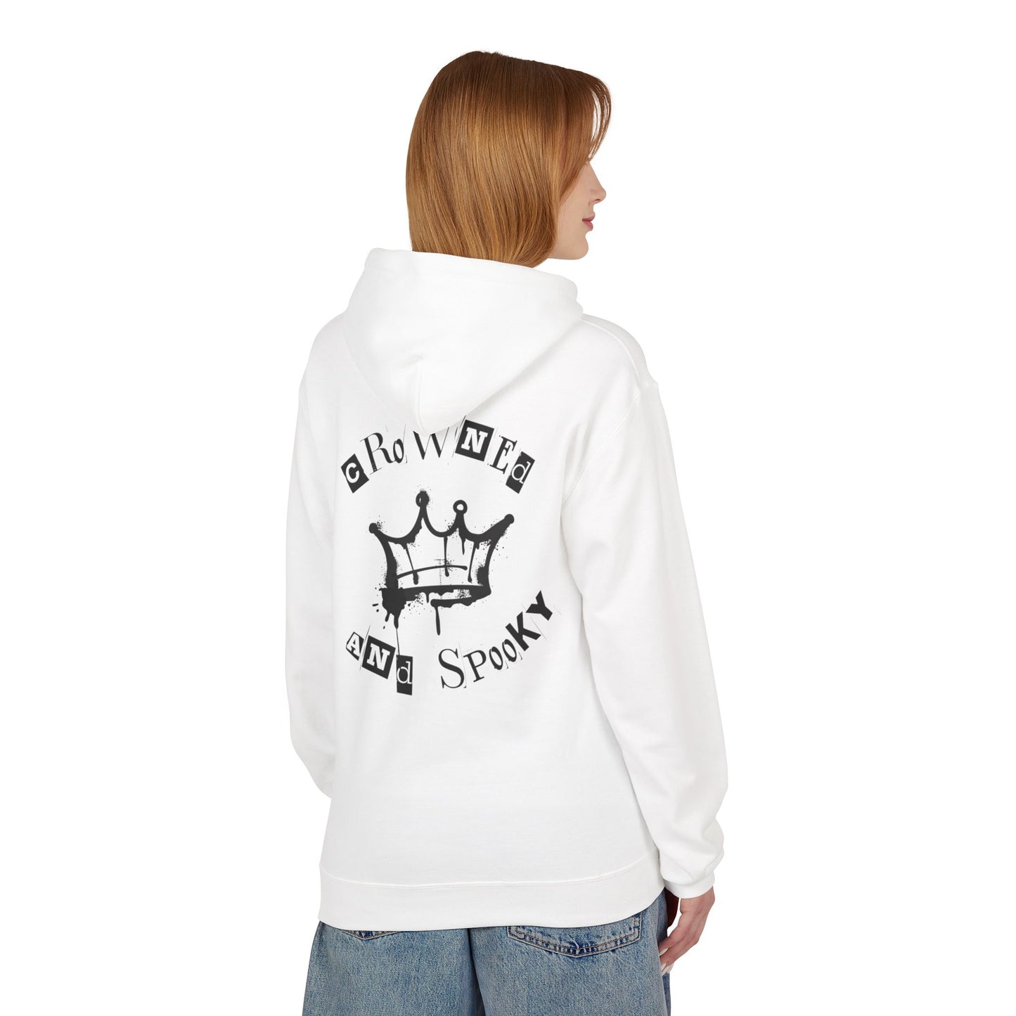 Spooky Crown Graphic Hoodie - Unisex Midweight Fleece Sweatshirt, Halloween Apparel, Casual Outfit, Gift for Her/Him, Cozy Wear
