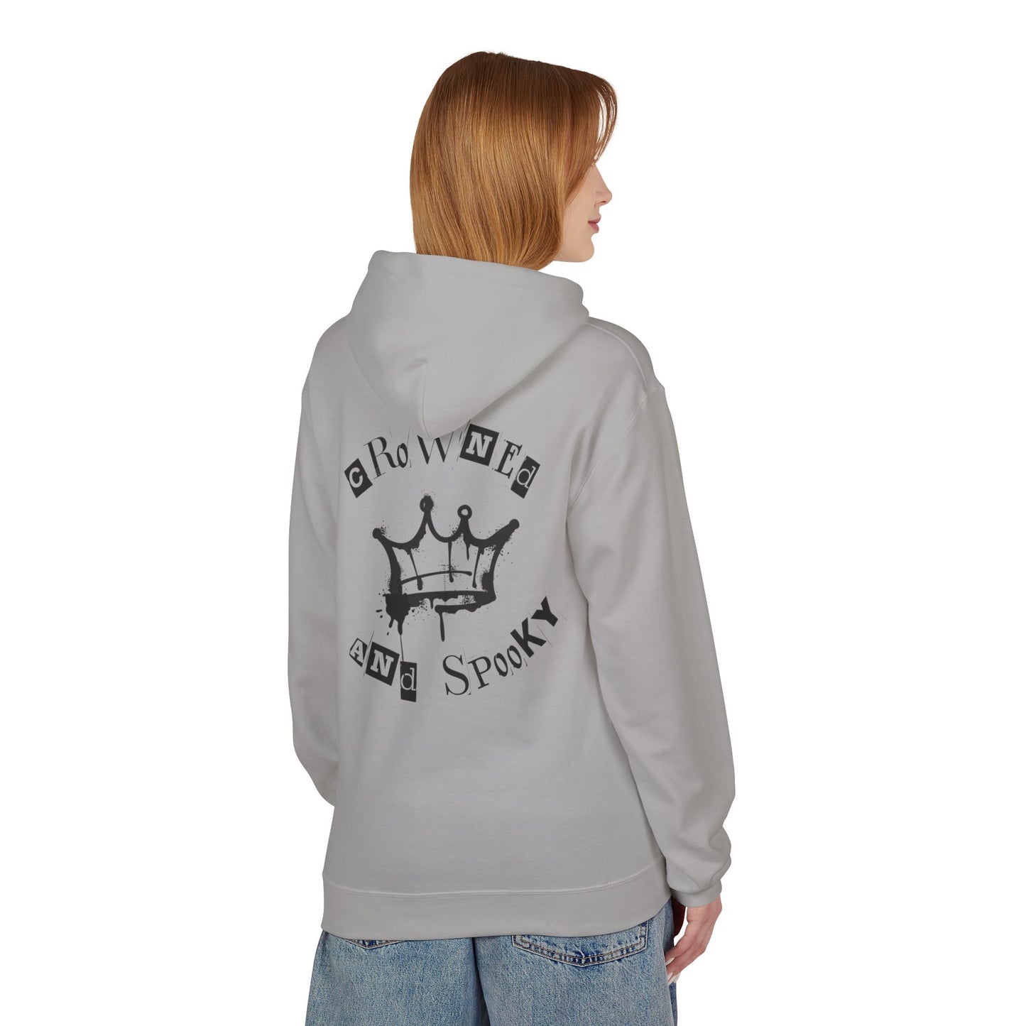 Spooky Crown Graphic Hoodie - Unisex Midweight Fleece Sweatshirt, Halloween Apparel, Casual Outfit, Gift for Her/Him, Cozy Wear