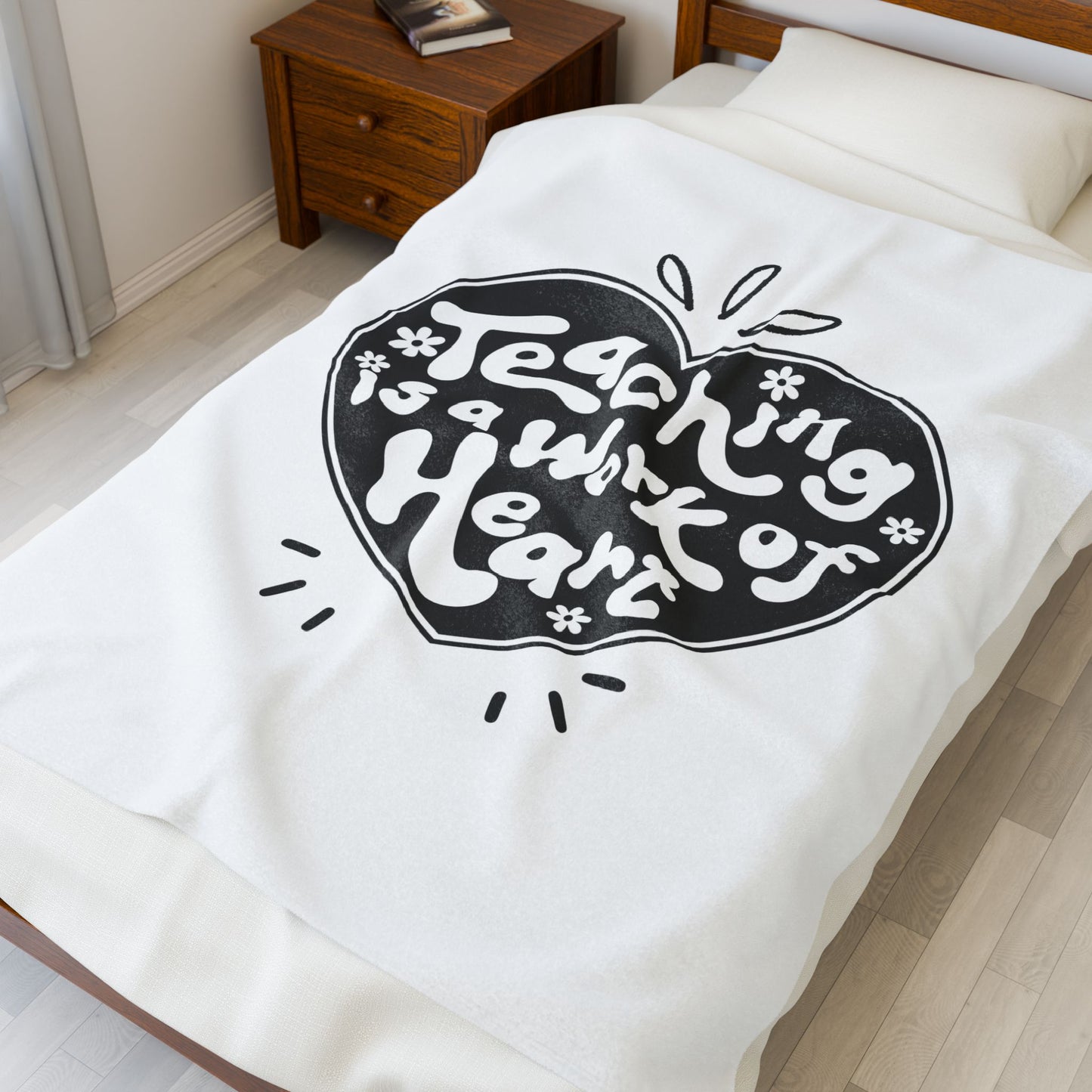 Cozy Teacher's Plush Blanket - Teaching is a Work of Heart, Warm Gift for Educators, Classroom Decor, Teacher Appreciation, Home Comfort