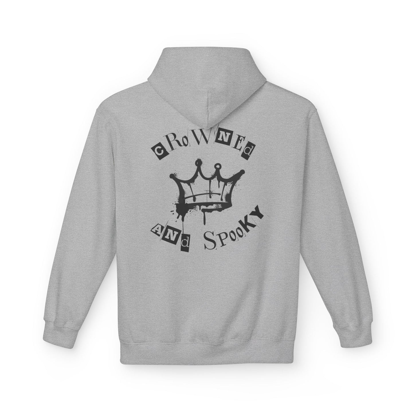 Spooky Crown Graphic Hoodie - Unisex Midweight Fleece Sweatshirt, Halloween Apparel, Casual Outfit, Gift for Her/Him, Cozy Wear