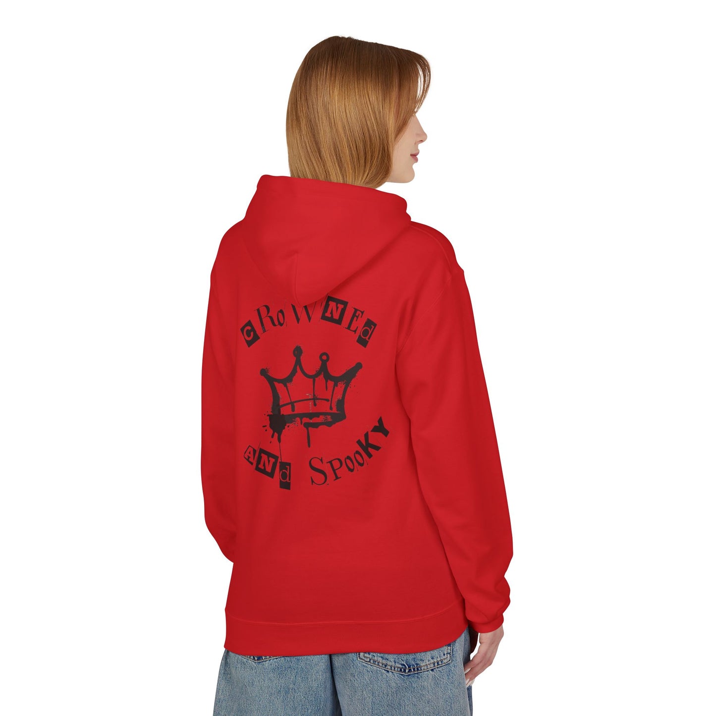 Spooky Crown Graphic Hoodie - Unisex Midweight Fleece Sweatshirt, Halloween Apparel, Casual Outfit, Gift for Her/Him, Cozy Wear