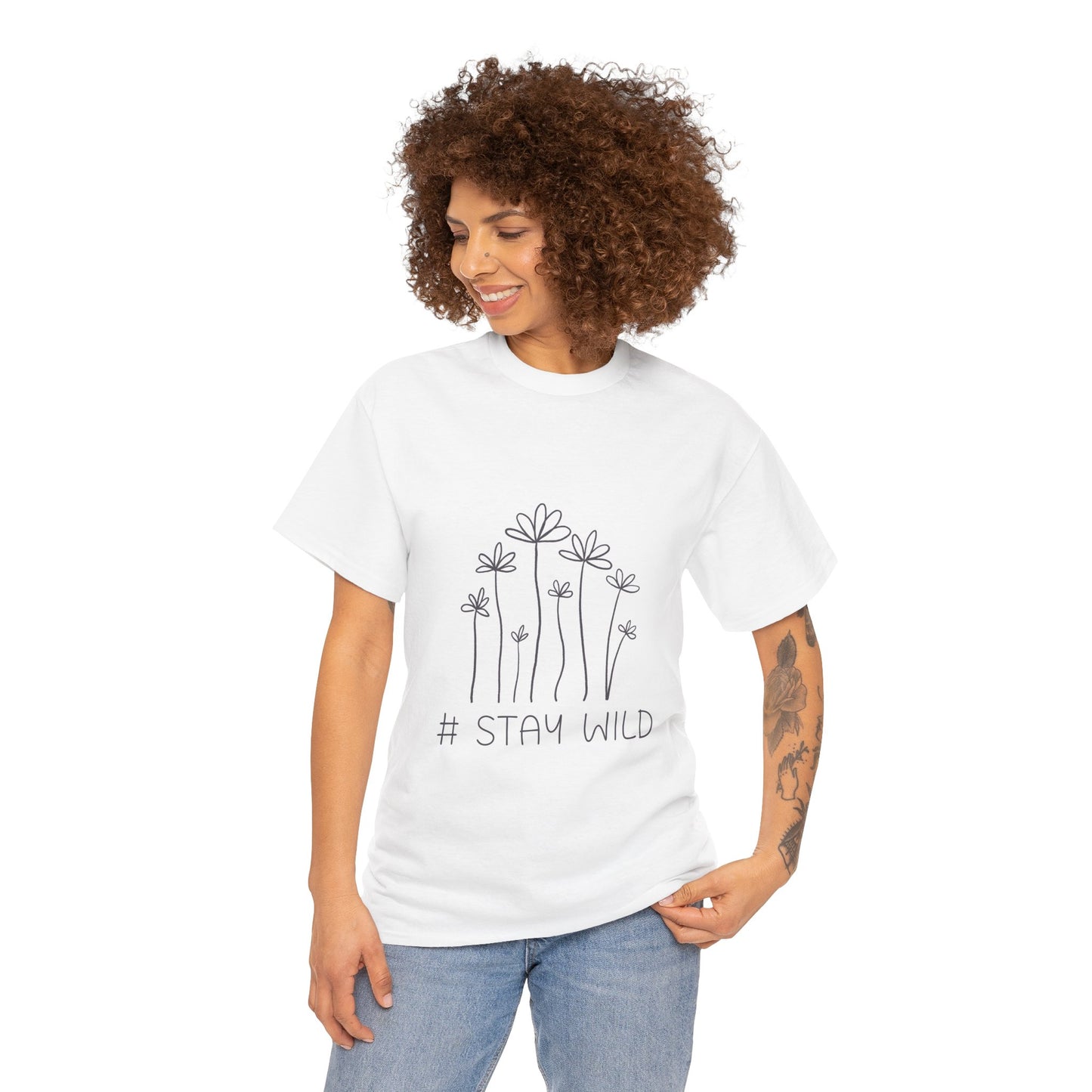 Wild Flowers Unisex Tee with #staywild Design